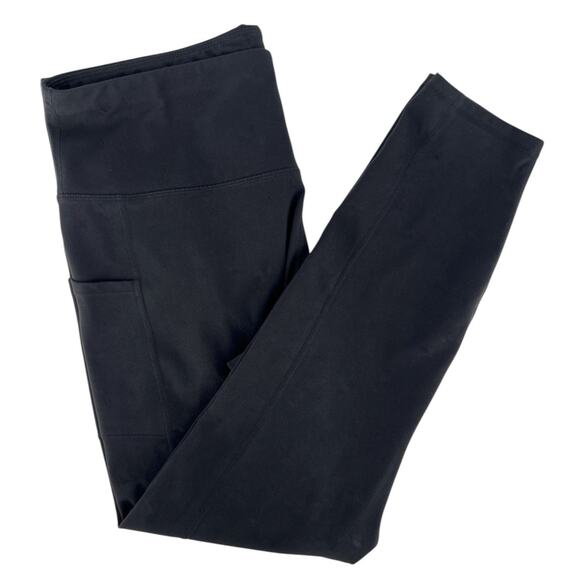 Black Yoga Pants Exercise Leggings Pockets Plus Size 2X - Picture 1 of 11